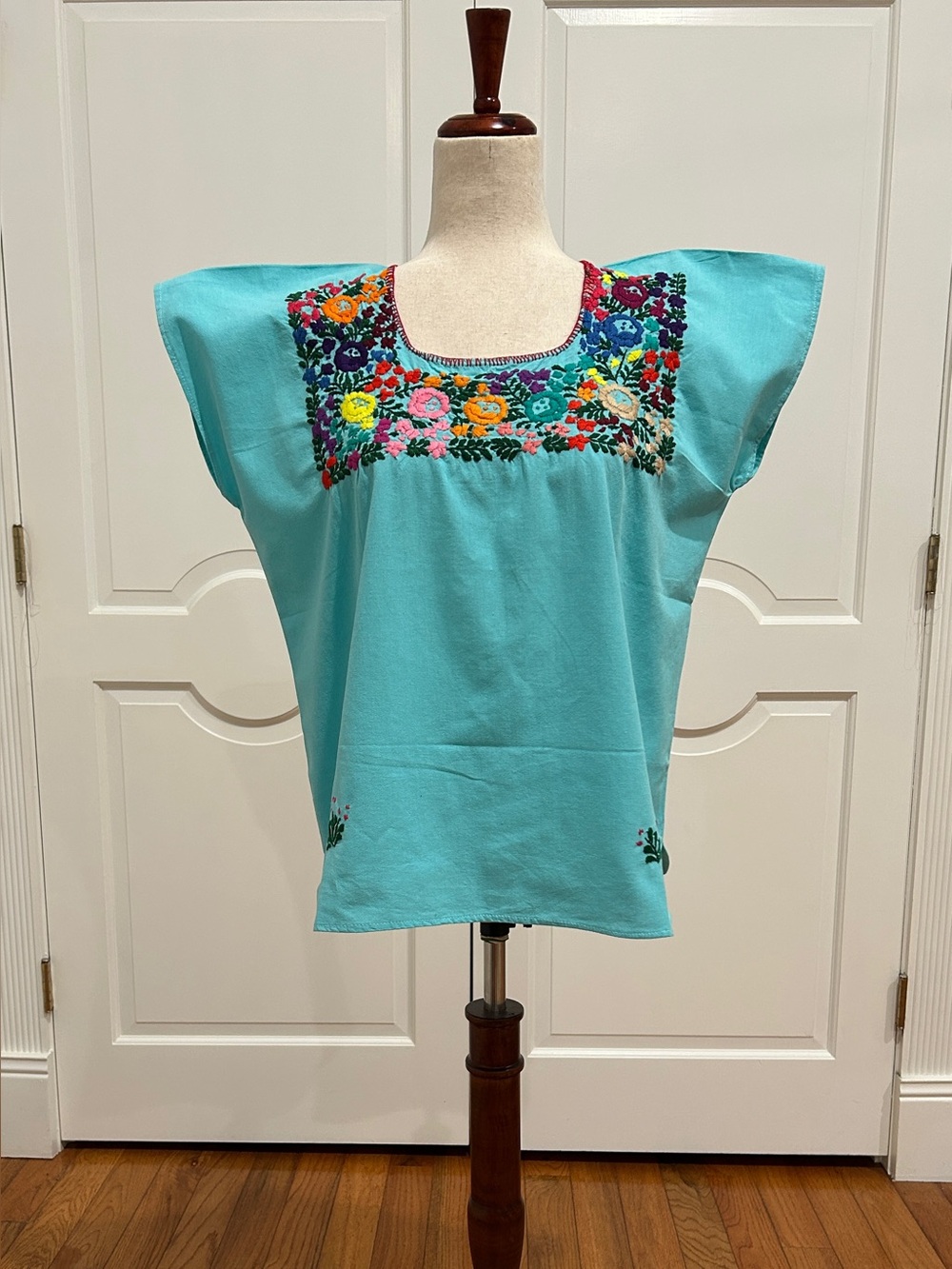 Hand Embroidered Artisan Top, Boho, Hippie, Hand Made. One of A Kind.